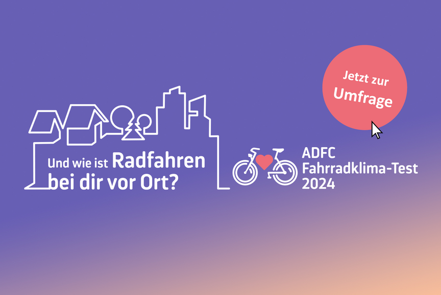 Fahrradklimatest Keyvisual Mitmachen Fahrradklimatest Keyvisual Jetzt zur Umfrage